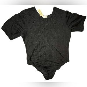 NWT Vintage USA Stretchy Y2K The Avenue black bodysuit dark romantic fairy 18-20